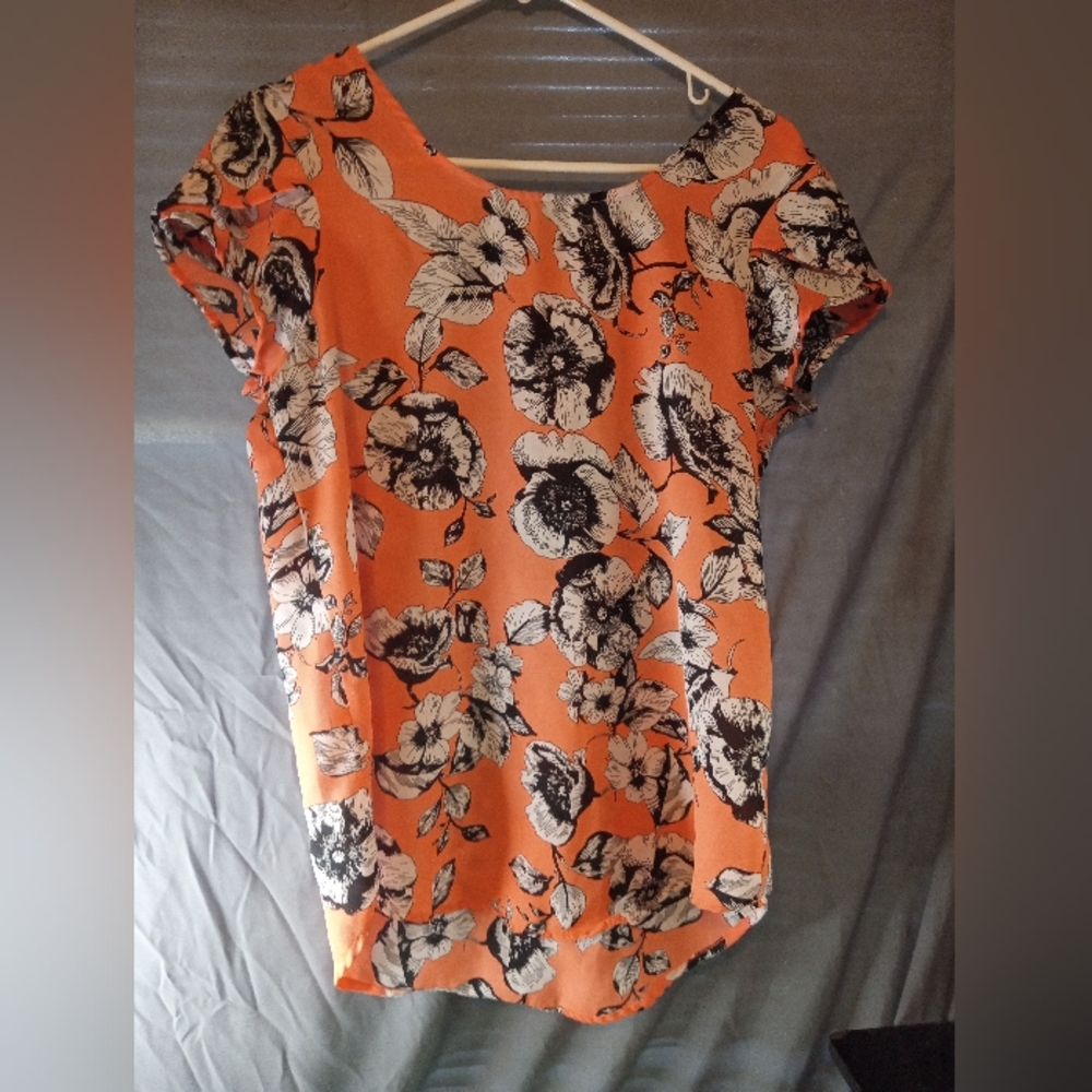 Marisol Floral Print Orange Women's Top